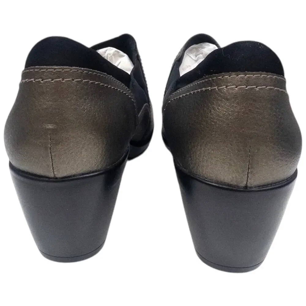 Clarks Emily Amelia Women's Bronze Metallic Casual Heels Shooties size 8.5 Wide